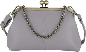 Vintage Kiss Lock Tote Women 2025 Clasp Clutch PU Leather Purse Crossbody Shoulder Bag Everyday Chic Messenger Handbag