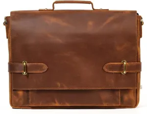 Vintage Men Portfolio Lawyer Briefcase Document Laptop Messenger Shoulder Brief Attache Case