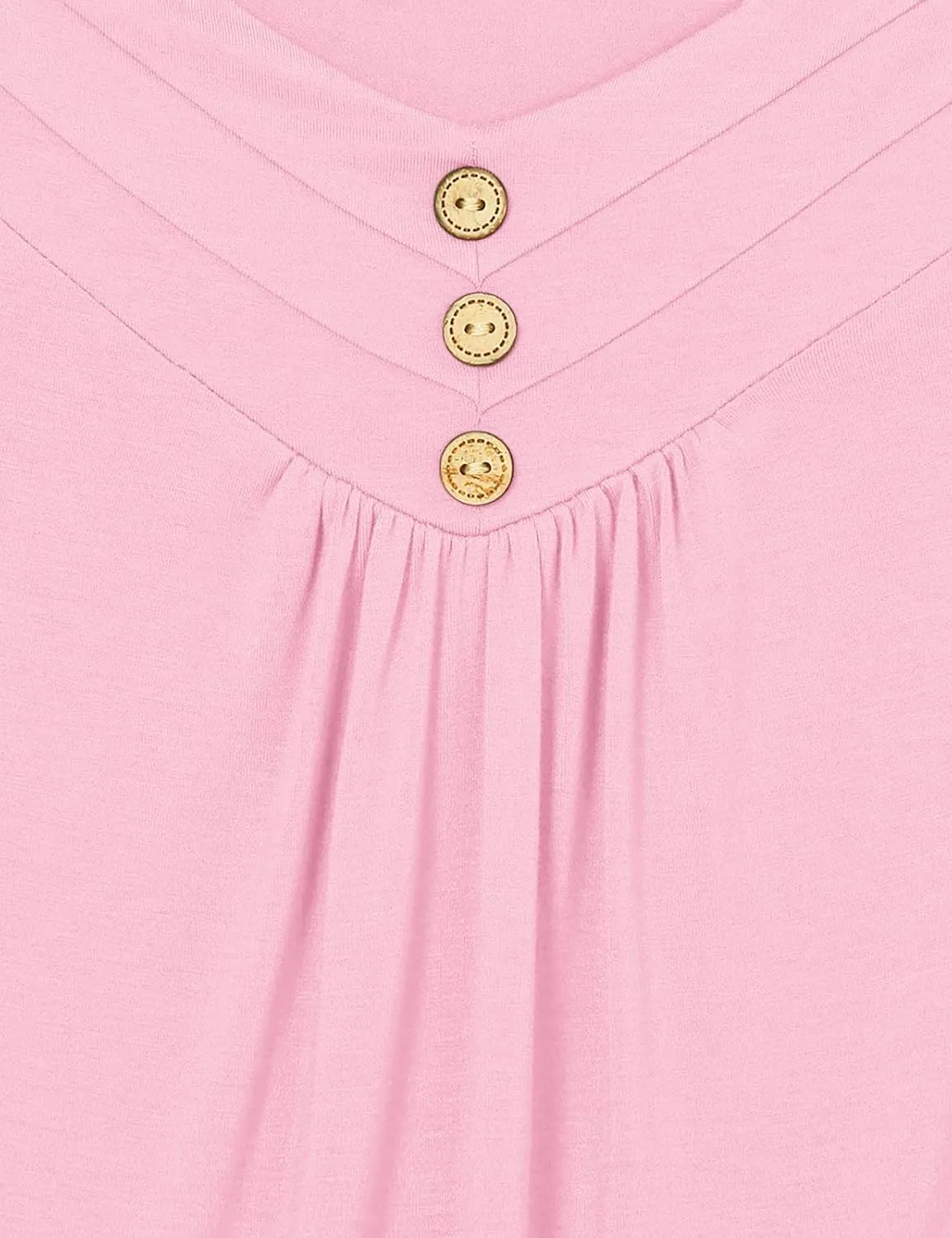Viracy Women's Summer Button V Neck Pleated Spaghetti Strap Camisole Tank Tops (M-3XL)