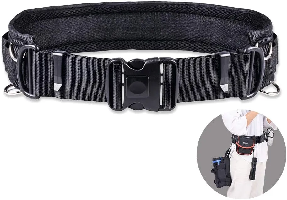 VisionKids Multi-Function Utility Belt Camera Waist Belt Adjustable 8XD-Rings for Hanging Tripod, Flashlight, Water Bottle or Photography Accessories Fit for Outdoor Photographer Universal Pack Strap