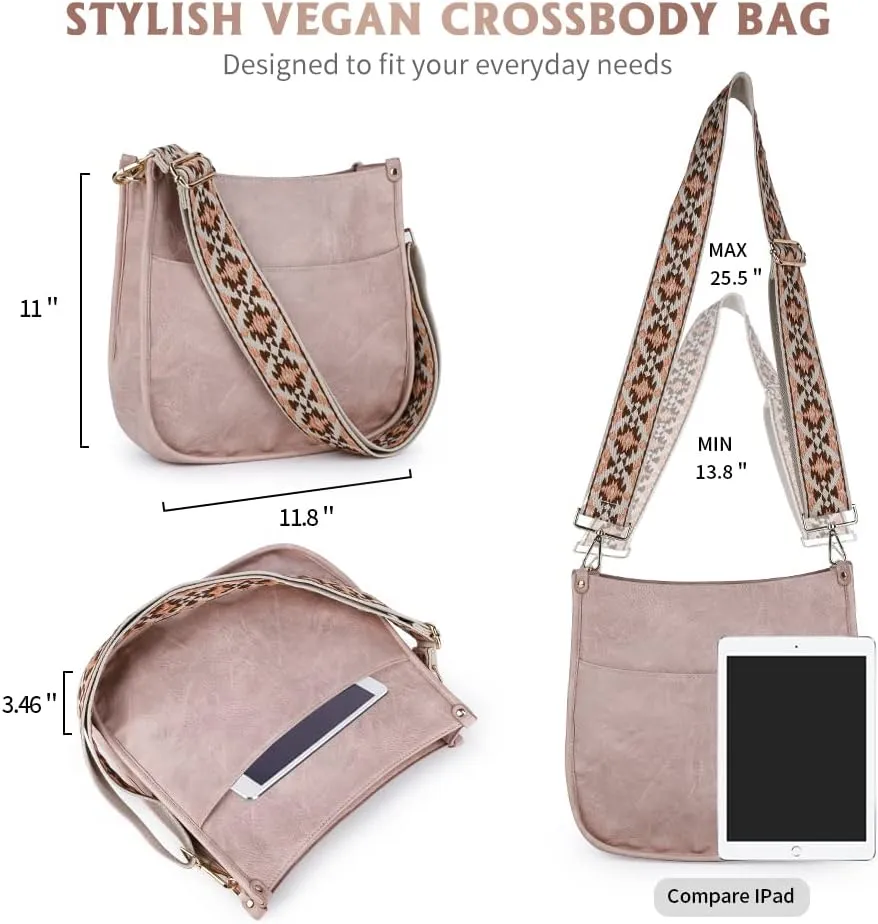 Viva Terry Vegan Leather Crossbody Fashion Shoulder Bag Purse with Adjustable Strap