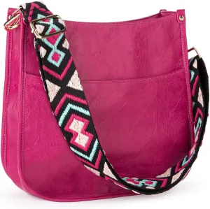 Viva Terry Vegan Leather Crossbody Fashion Shoulder Bag Purse with Adjustable Strap