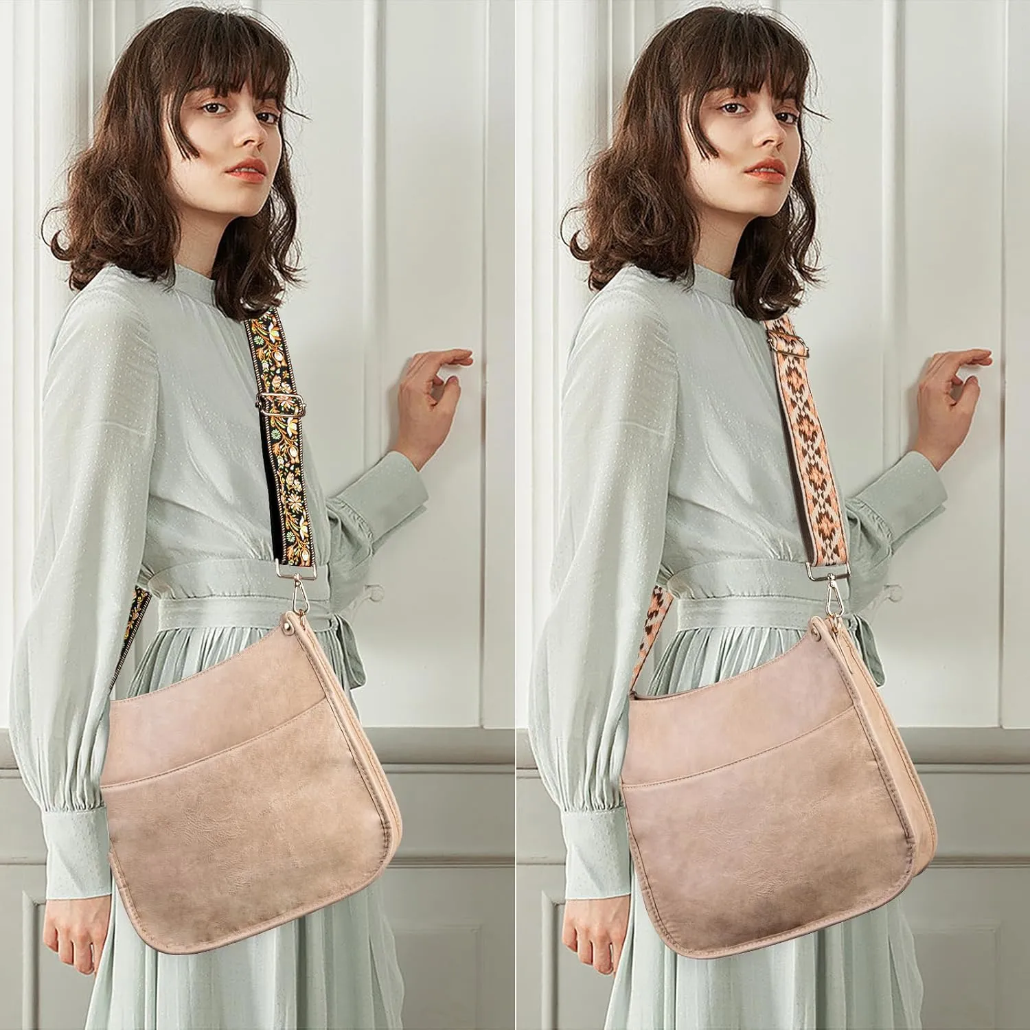 Viva Terry Vegan Leather Crossbody Fashion Shoulder Bag Purse with Adjustable Strap
