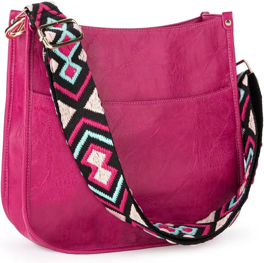 Viva Terry Vegan Leather Crossbody Fashion Shoulder Bag Purse with Adjustable Strap
