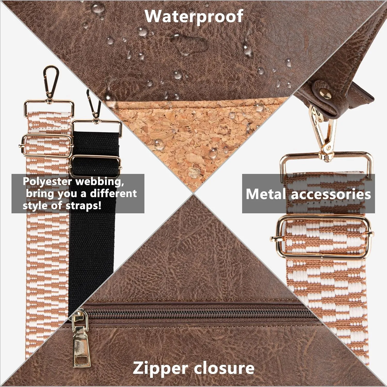 Viva Terry Vegan Leather Crossbody Fashion Shoulder Bag Purse with Adjustable Strap