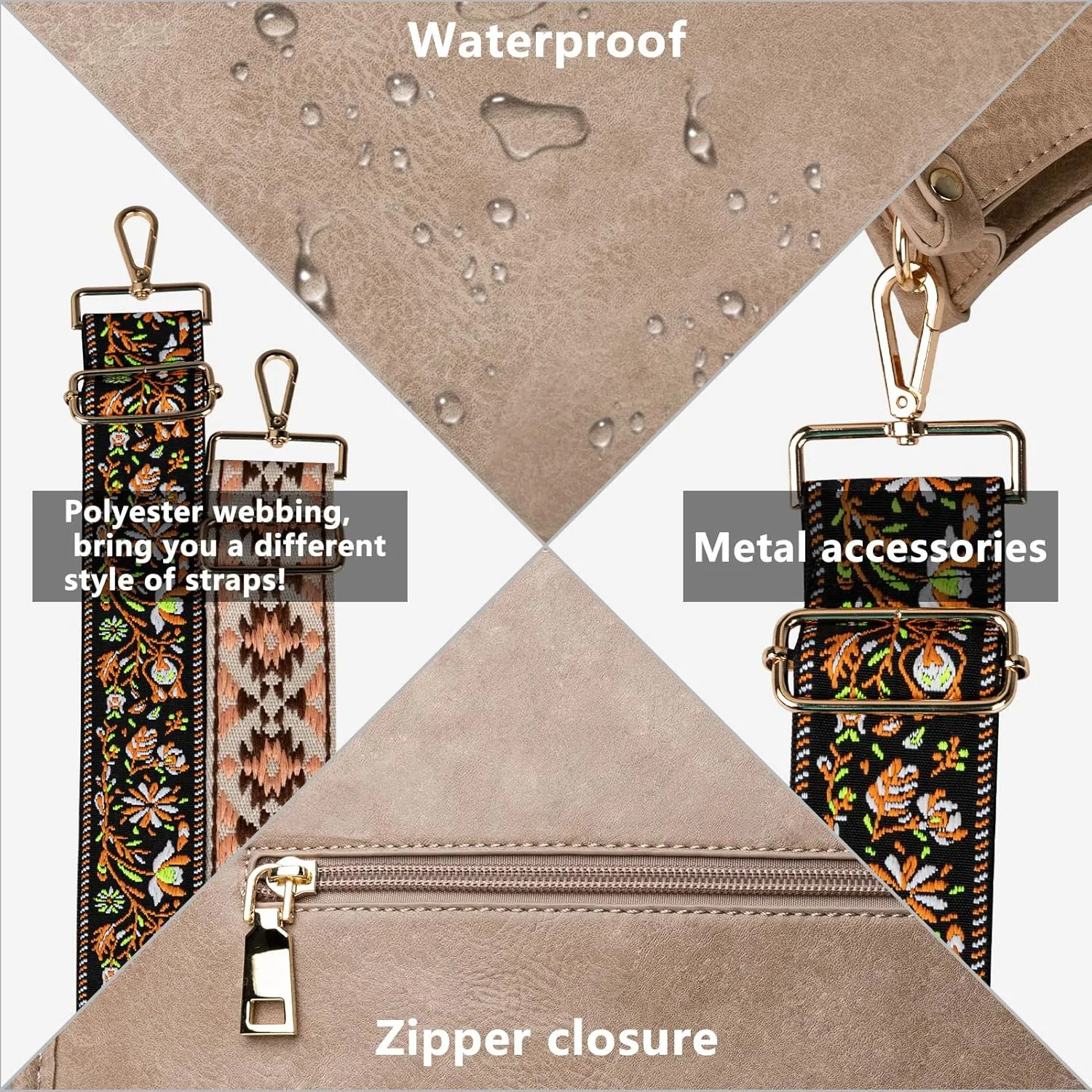 Viva Terry Vegan Leather Crossbody Fashion Shoulder Bag Purse with Adjustable Strap