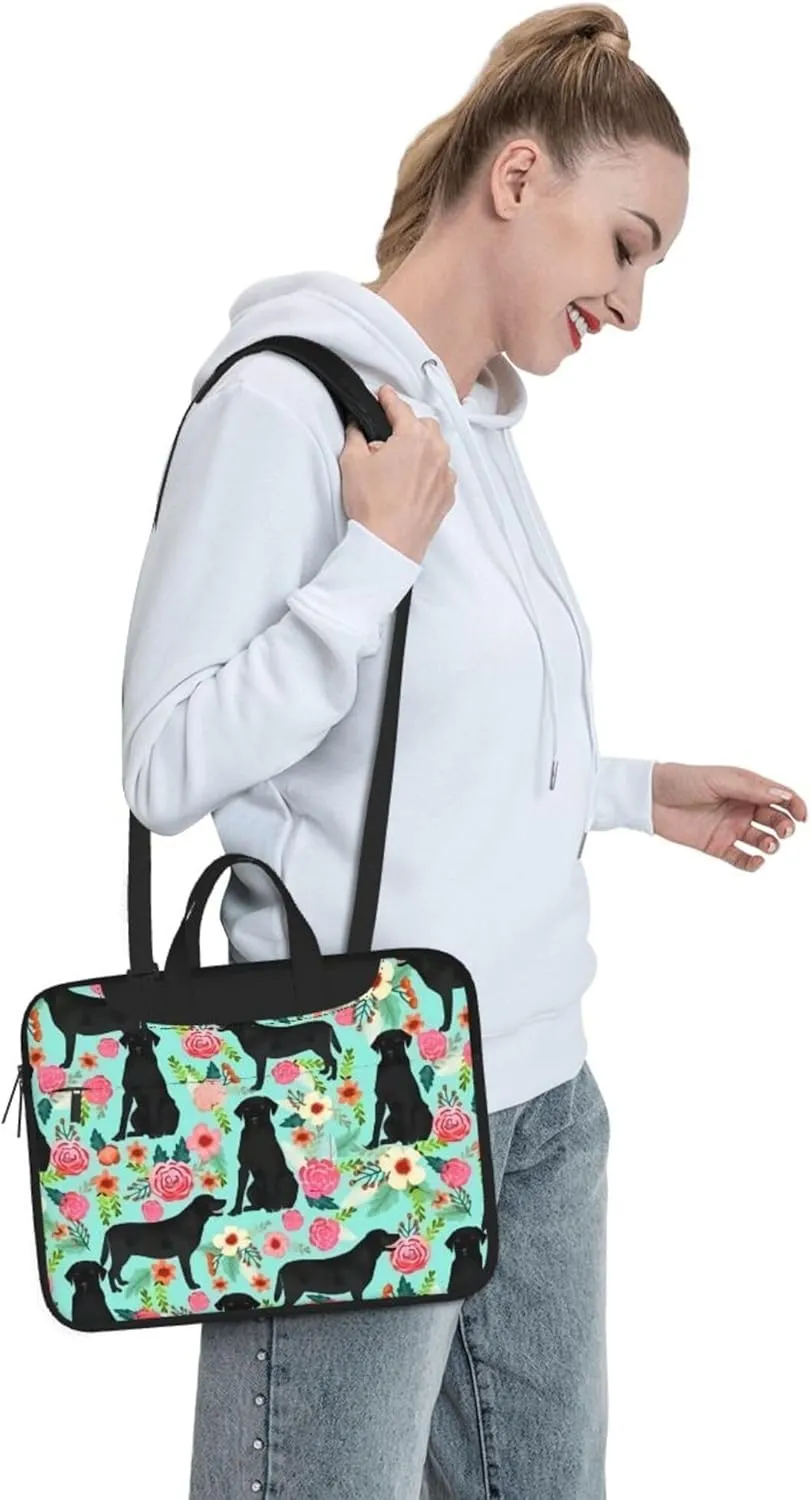 Vizslas Coffee Cafe DogLaptop Shoulder Bag ​for Men Women, Computer Carrying Case Messenger Bag with Strap