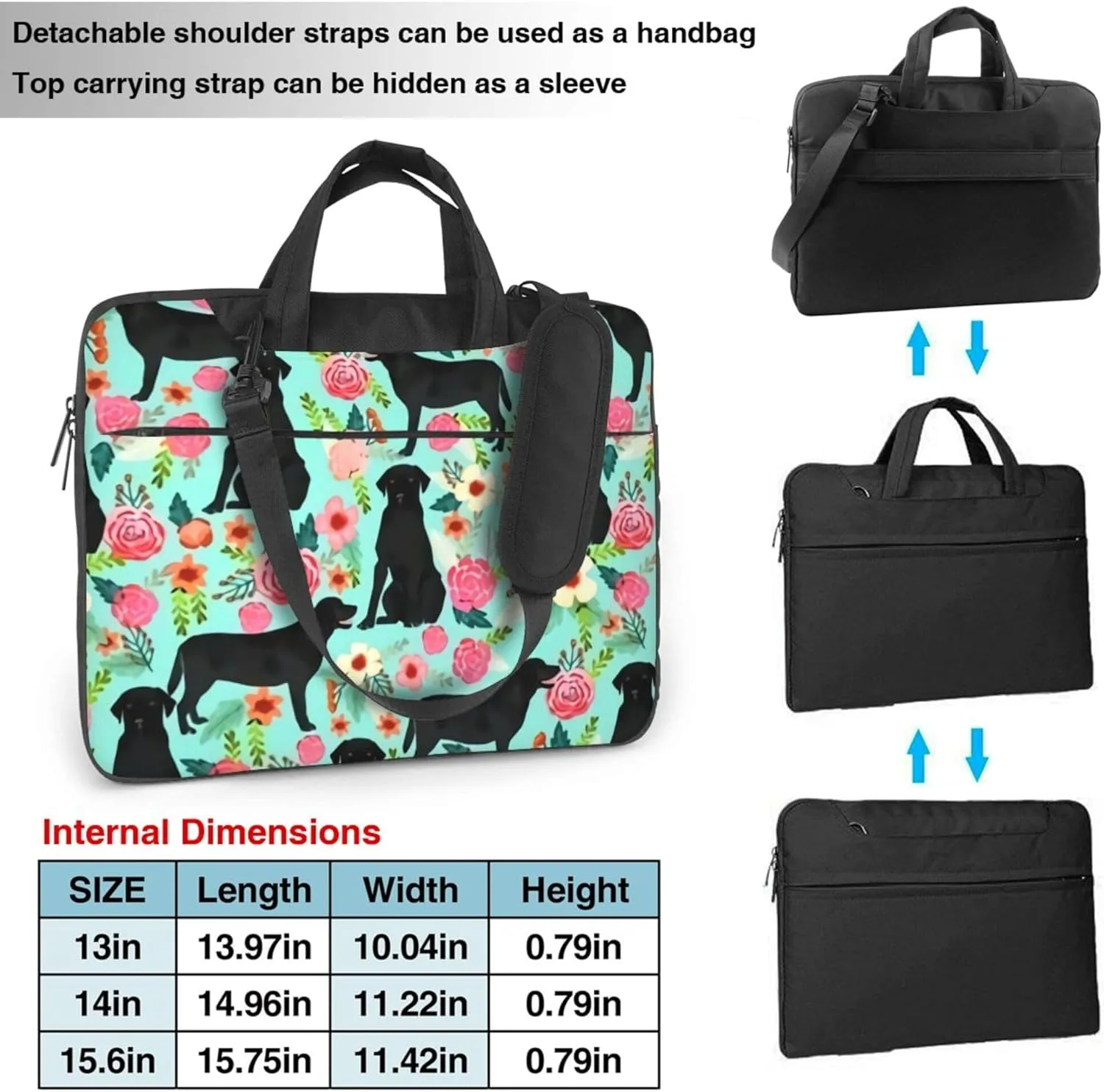 Vizslas Coffee Cafe DogLaptop Shoulder Bag ​for Men Women, Computer Carrying Case Messenger Bag with Strap