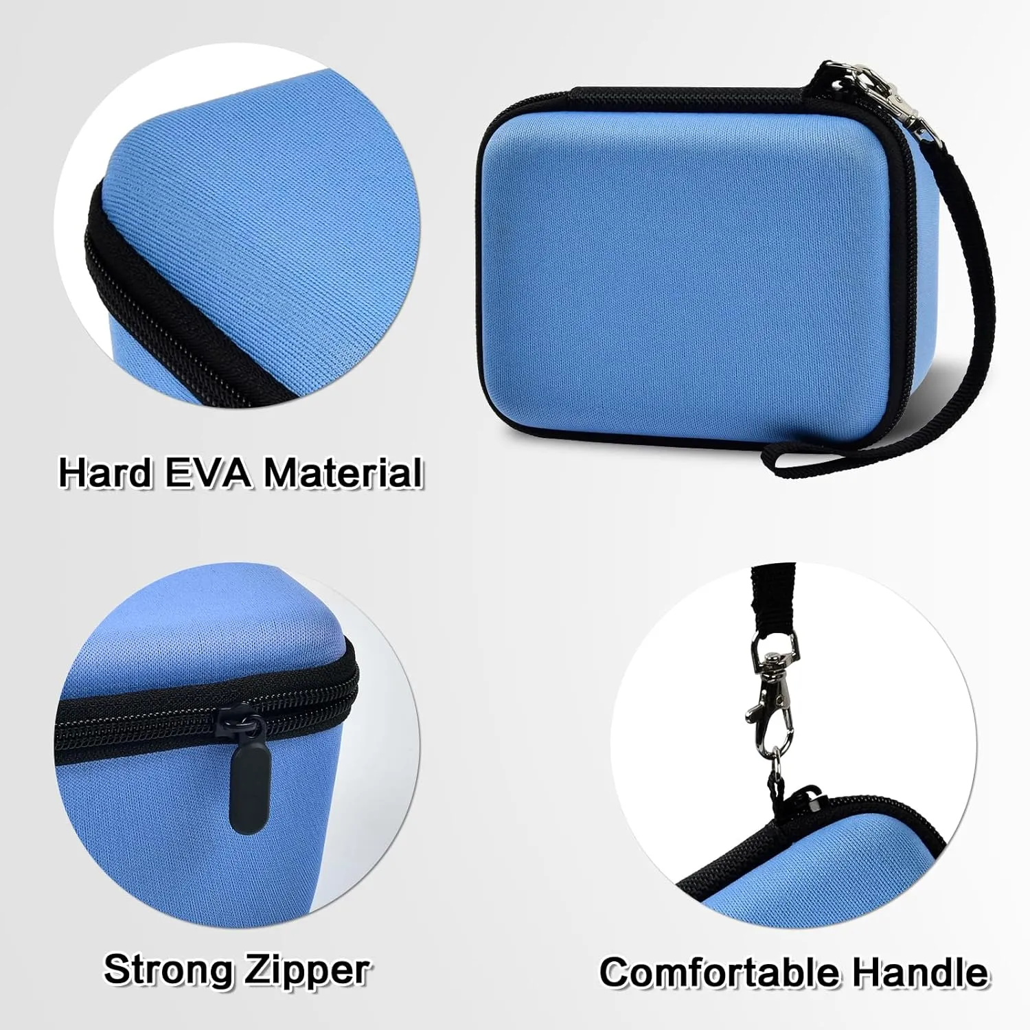 Vlogging Camera Case Compatible with Duluvulu/for TEBNGIHNM/for zheozeig/for Oiadek 4K Digital Cameras for Youtube. Vlog Camera Carrying Storage for Lens, Cable and Other Accessories - Blue