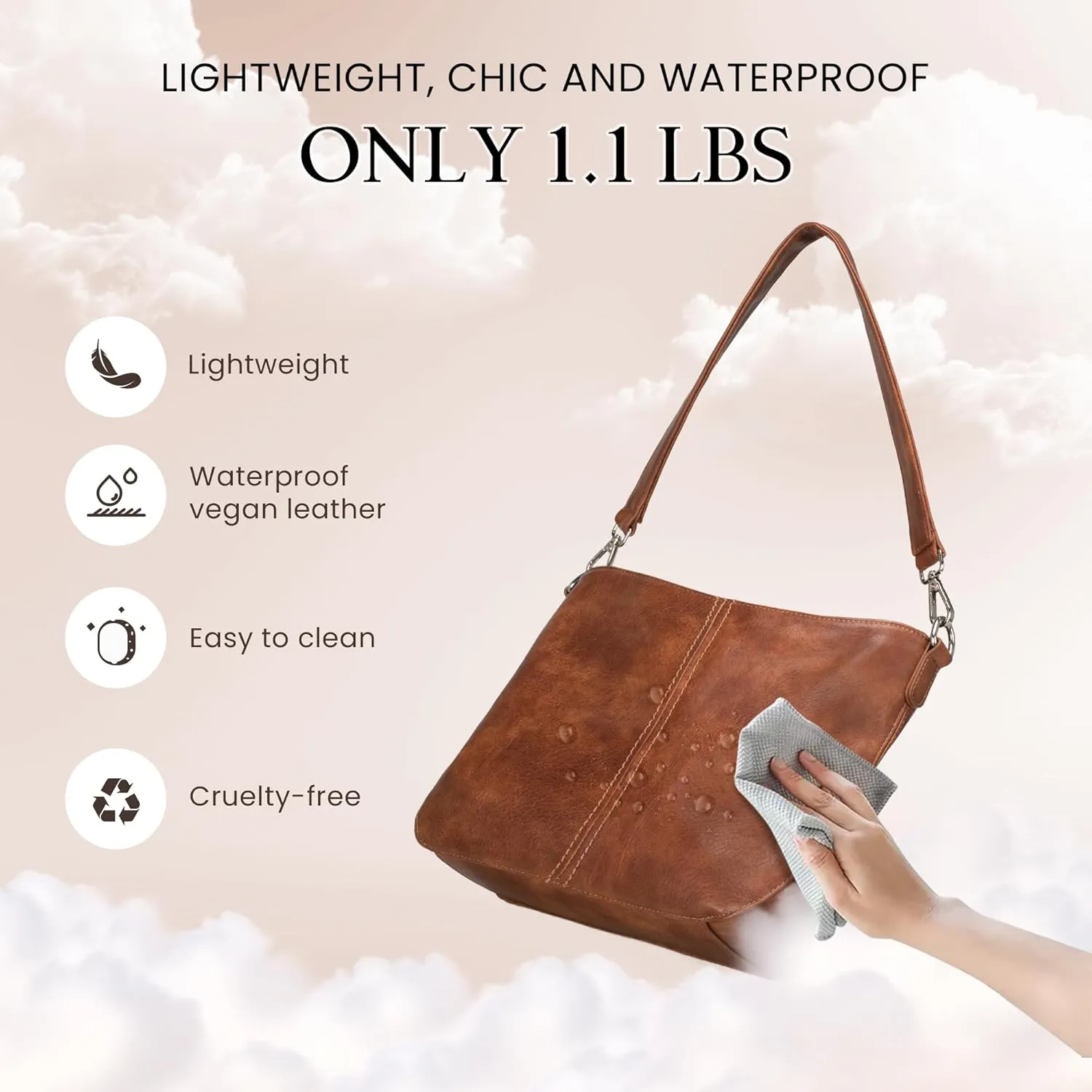 VONAL Hobo Crossbody Bags for Women, Vegan Leather Purses Shoulder Handbags for women PU leather Tote Bags Everyday Purse