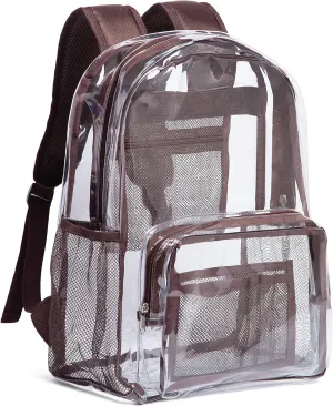 Vorspack Clear Backpack - Heavy Duty PVC Transparent See Through Backpack for College & Workplace