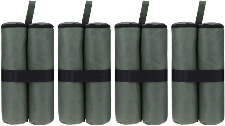 VOSAREA 4pcs Canopy Weight Bags Heavy Duty Tent Fixing Sand Bags Portable Solid Bags Sun Shelter for Hiking Camping Beach (Army Green)