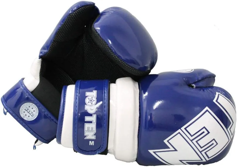 Wako Approved Point Fighter Glossy Sparring Gloves Blue
