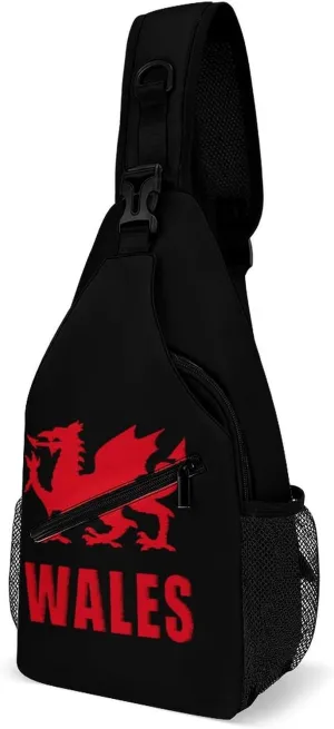 Wales Welsh Dragon Casual Sling Bag Backpack Travel Shoulder Chest Crossbody Bags Adjustable Daypack Unisex