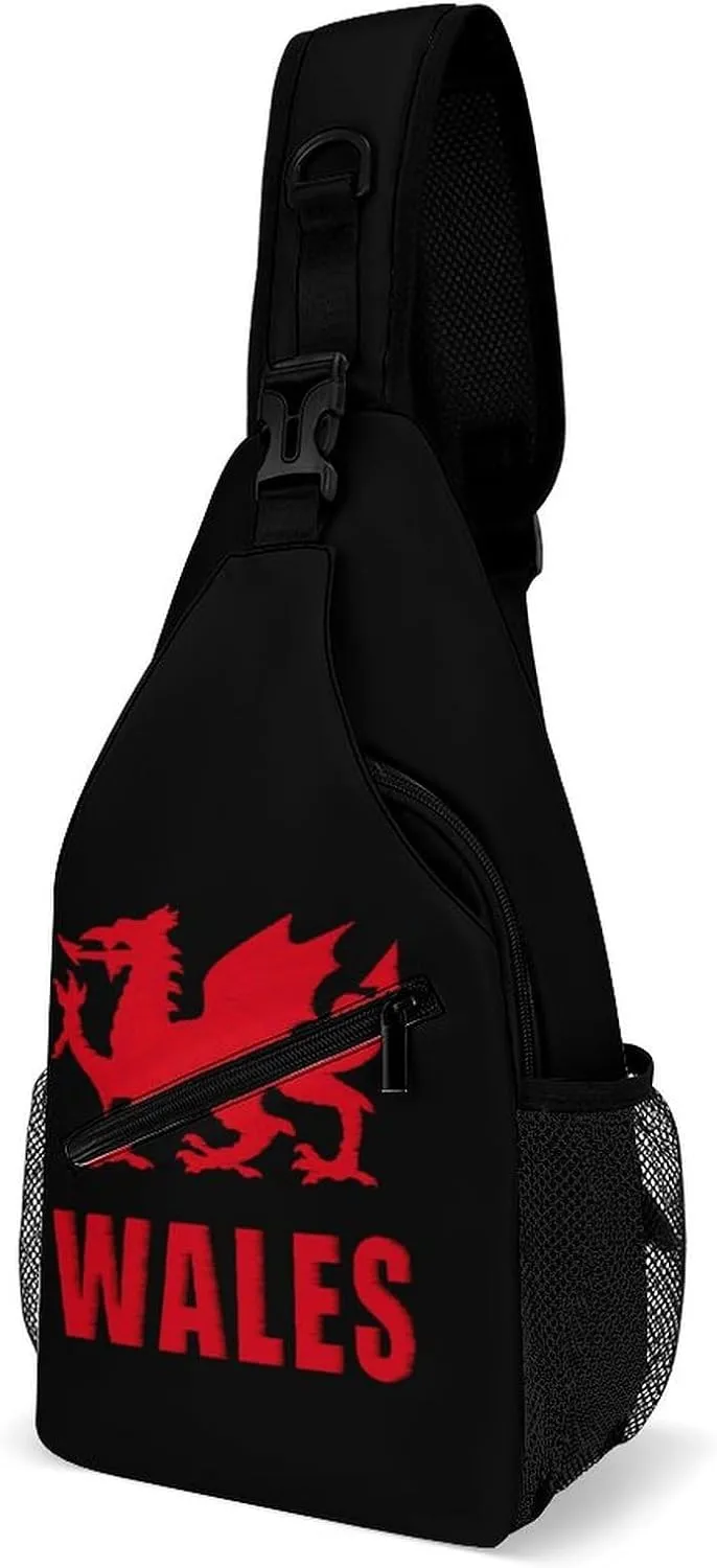 Wales Welsh Dragon Casual Sling Bag Backpack Travel Shoulder Chest Crossbody Bags Adjustable Daypack Unisex