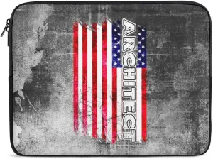 Wall Texture American Flag Architect Laptop Sleeve 13/15 Inch Durable Briefcase Cover Shockproof Protective Case Handbags Portable Laptop Bag