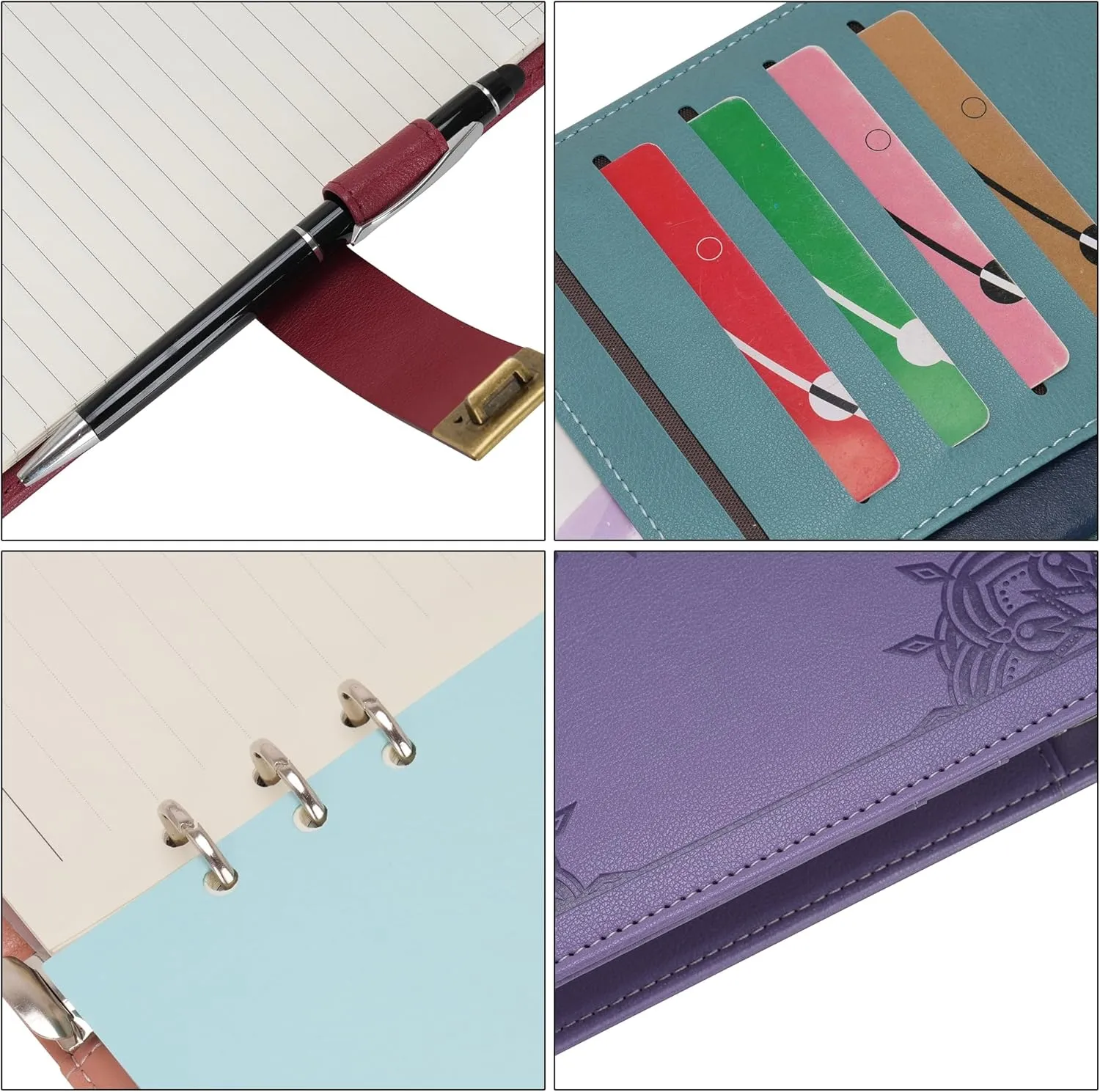WASON Journal with Lock A5 Binder Diary Ruled Spiral Notebook Planner Portfolio and Refillable Writing Lined Paper Notepad, Pen, Clipboard Organizer For Ideal Business, School & Travel (Coffee)
