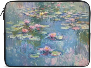 Water Lily Pond Laptop Sleeve 13/15 Inch Durable Briefcase Cover Shockproof Protective Case Handbags Portable Laptop Bag