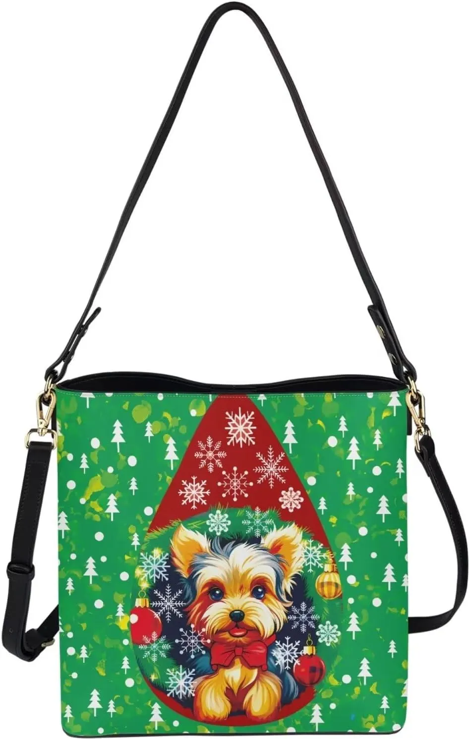Waterproof Bucket Bags for Women, Crossbody Bag for Women Handbags PU Leather Shoulder Bags, 11”x 4.5”x 11.4”