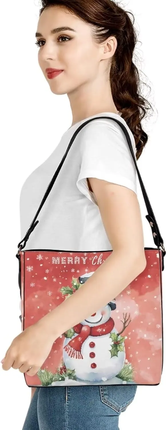 Waterproof Bucket Bags for Women, Crossbody Bag for Women Handbags PU Leather Shoulder Bags, 11”x 4.5”x 11.4”