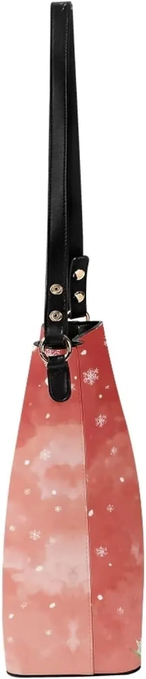 Waterproof Bucket Bags for Women, Crossbody Bag for Women Handbags PU Leather Shoulder Bags, 11”x 4.5”x 11.4”