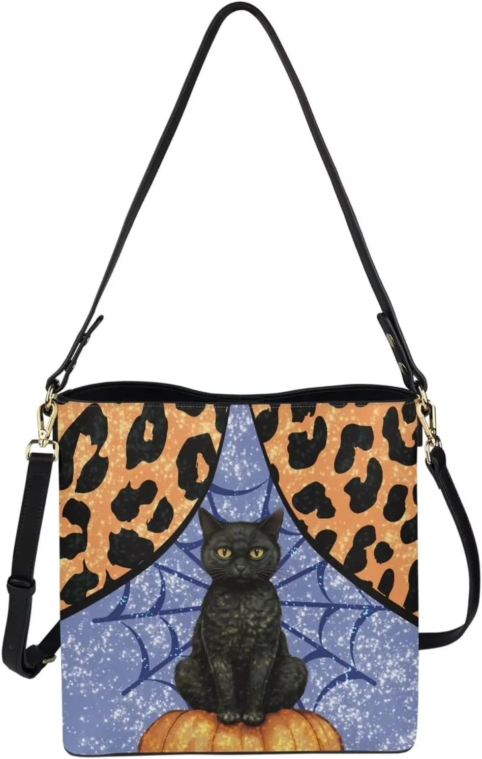Waterproof Bucket Bags for Women, Crossbody Bag for Women Handbags PU Leather Shoulder Bags, 11”x 4.5”x 11.4”