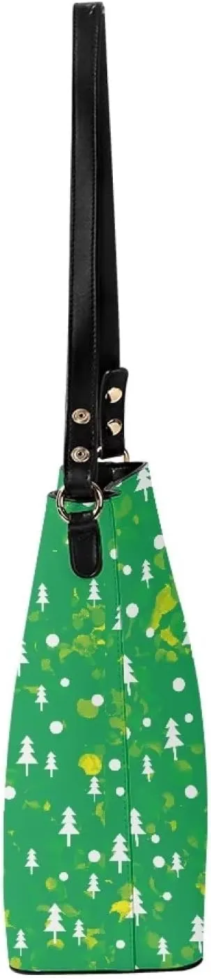 Waterproof Bucket Bags for Women, Crossbody Bag for Women Handbags PU Leather Shoulder Bags, 11”x 4.5”x 11.4”