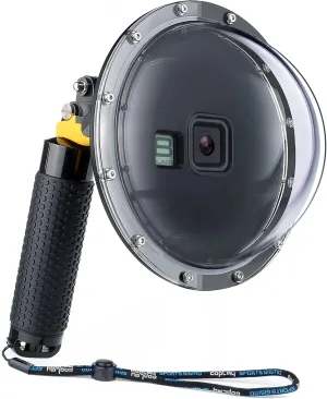 Waterproof Dome Housing Case for GoPro 8 with Front Screen Window, Floating Hand Grip, Trigger Underwater Diving Snorkeling Dome Port Photography Accessories for GoPro Hero 8 Black