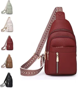Wbougisay Crossbody Bag, Women Crossbody Chest Bagwith Adjustable Strap, Large Capacity Anti-Theft Solid Color Crossbody Bag
