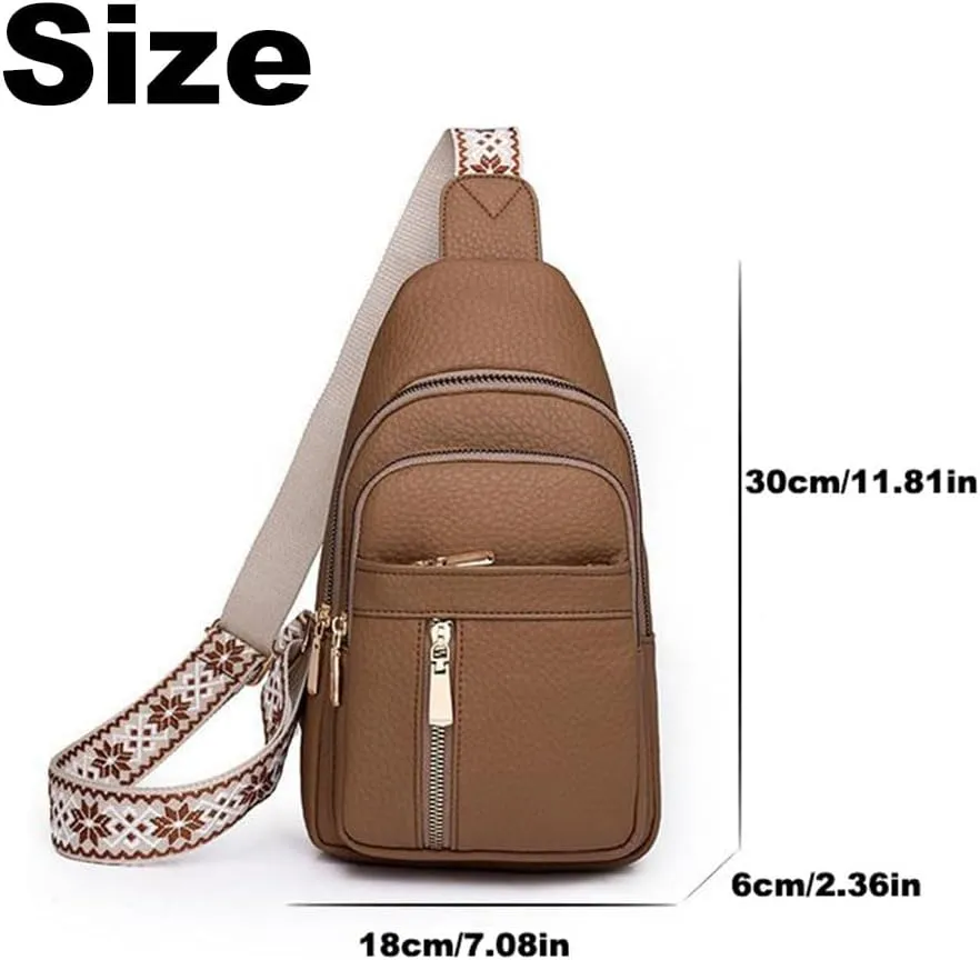 Wbougisay Crossbody Bag, Women Crossbody Chest Bagwith Adjustable Strap, Large Capacity Anti-Theft Solid Color Crossbody Bag