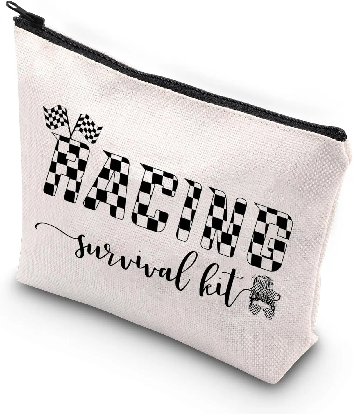 WCGXKO Racing Driver Gift Dirt Track Zipper Pouch Makeup Bag