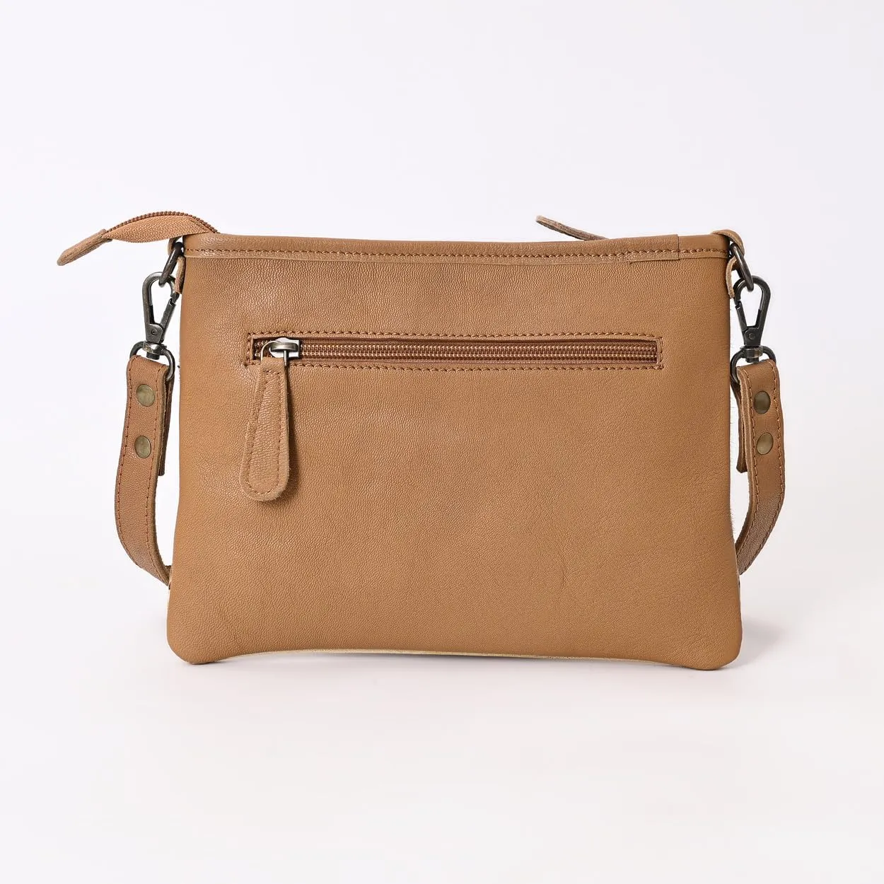 Western Cowhide Tooled Leather Small Crossbody Bag Cowgirl Fashion Purse with Adjustable Detachable Shoulder Strap