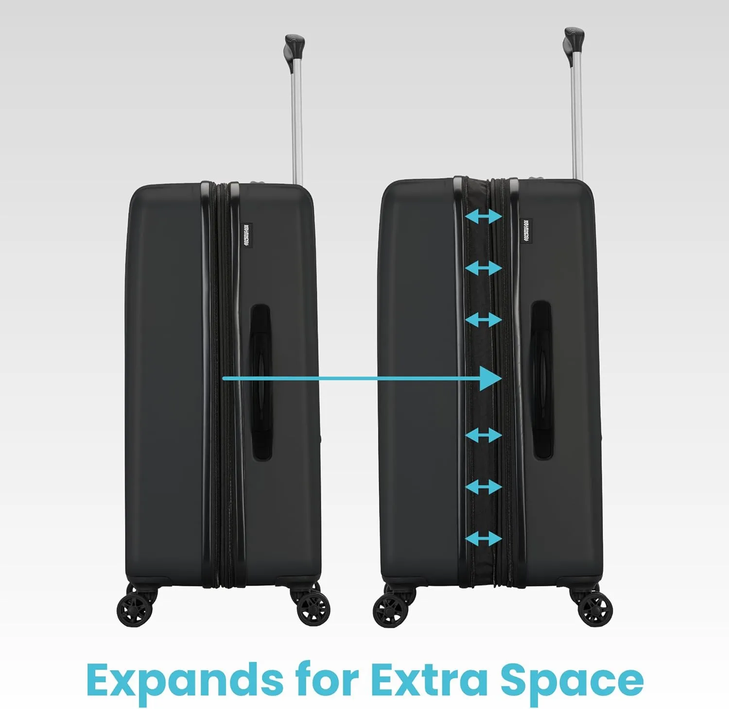 Westridge Hardshell Luggage Set - 3 Piece Set - 20" Carry-On, 24” & 28” Checked Luggage Set with 360° Spinner Wheels - Expandable Suitcases for Extended Travel - Durable ABS Shell - Black