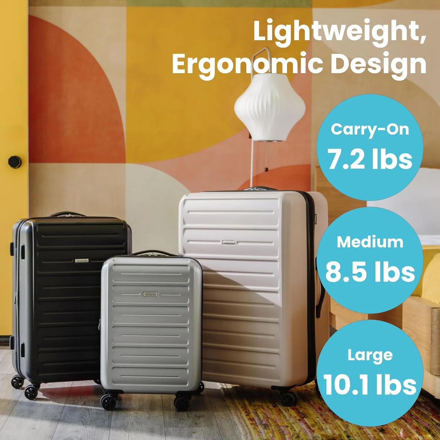 Westridge Hardshell Luggage Set - 3 Piece Set - 20" Carry-On, 24” & 28” Checked Luggage Set with 360° Spinner Wheels - Expandable Suitcases for Extended Travel - Durable ABS Shell - Black