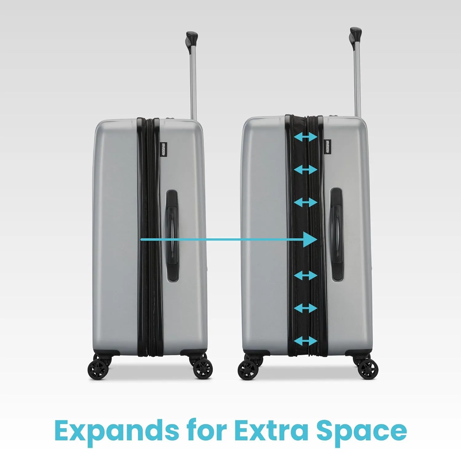 Westridge Hardshell Luggage Set - 3 Piece Set - 20" Carry-On, 24” & 28” Checked Luggage Set with 360° Spinner Wheels - Expandable Suitcases for Extended Travel - Durable ABS Shell - Silver
