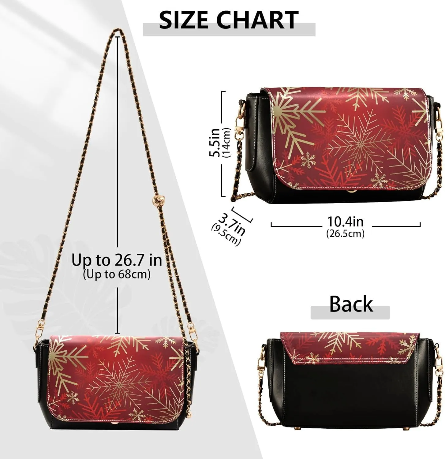 WIHVE Women's Crossbody Handbag Leather Shoulder Bag with Chain Strap