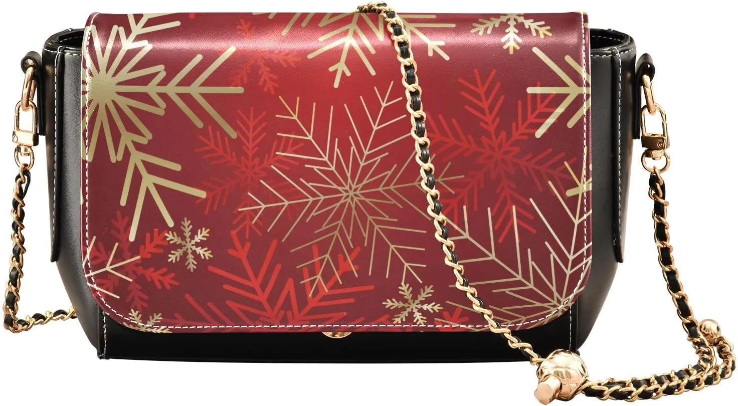 WIHVE Women's Crossbody Handbag Leather Shoulder Bag with Chain Strap