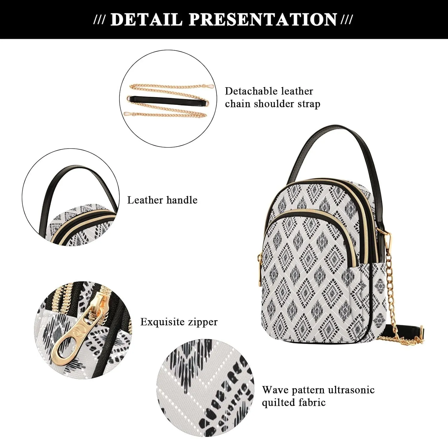 Wild Leopards Quilted Crossbody Bag Casual Crossbody Bags for Women
