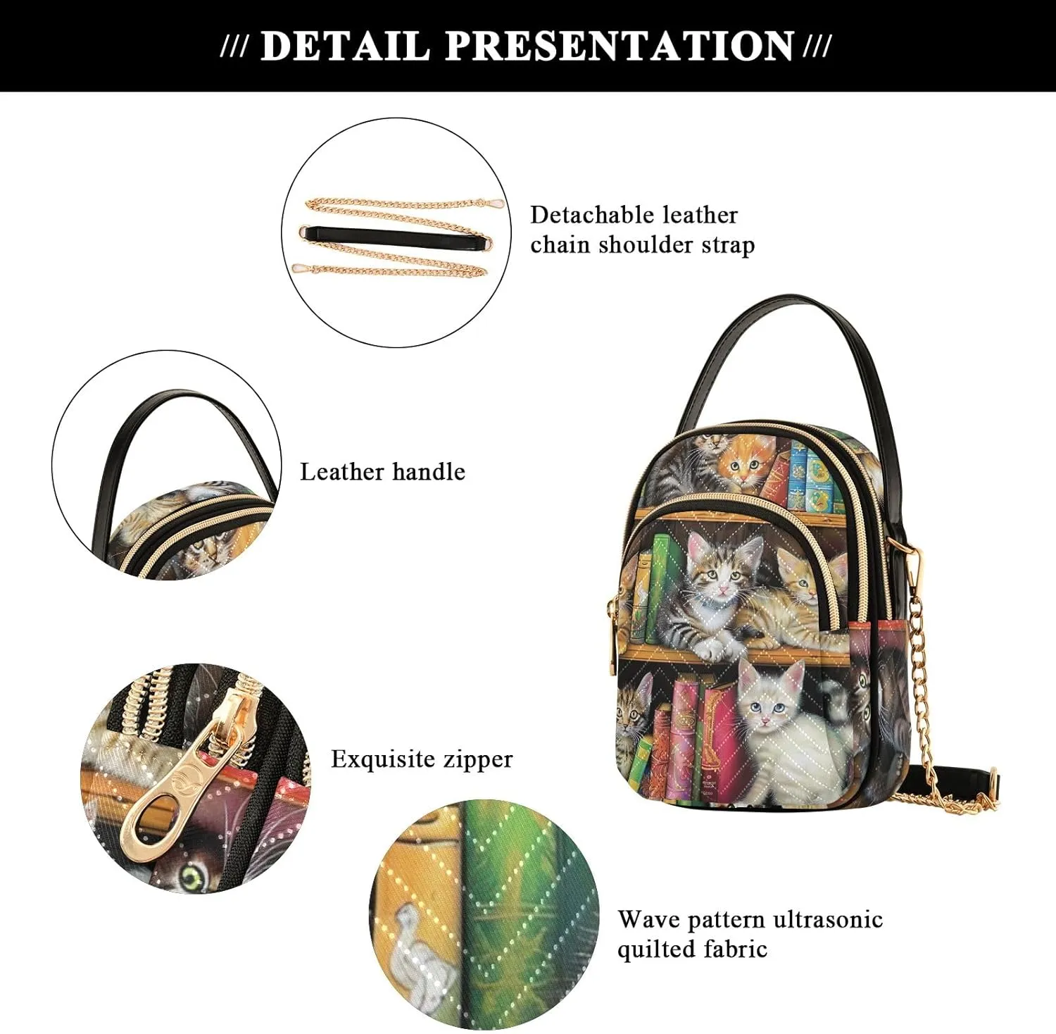 Wild Leopards Quilted Crossbody Bag Casual Crossbody Bags for Women