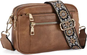 WJCD Women's Crossbody Purse - Vegan Leather Lightweight Shoulder Bag with Adjustable Strap, Stylish Small Handbags