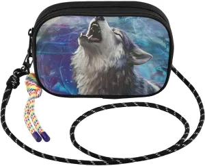 Wolf Abstruct Head Crossbody Bag for Women Cell Phone Purses Women's Small Shoulder Handbags Wallet Purse with Strap