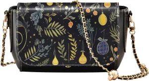 Wolf Colourful with Stars and Trees Women Crossbody Shoulder Bag, Leather Bags for Women Trendy