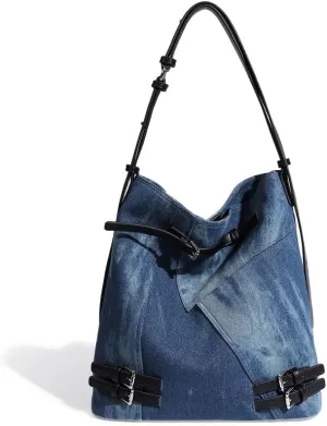 Women Denim Tote Bag Jean Shoulder Bag Designer Large Tote Bags For Women Denim Hobo Bags