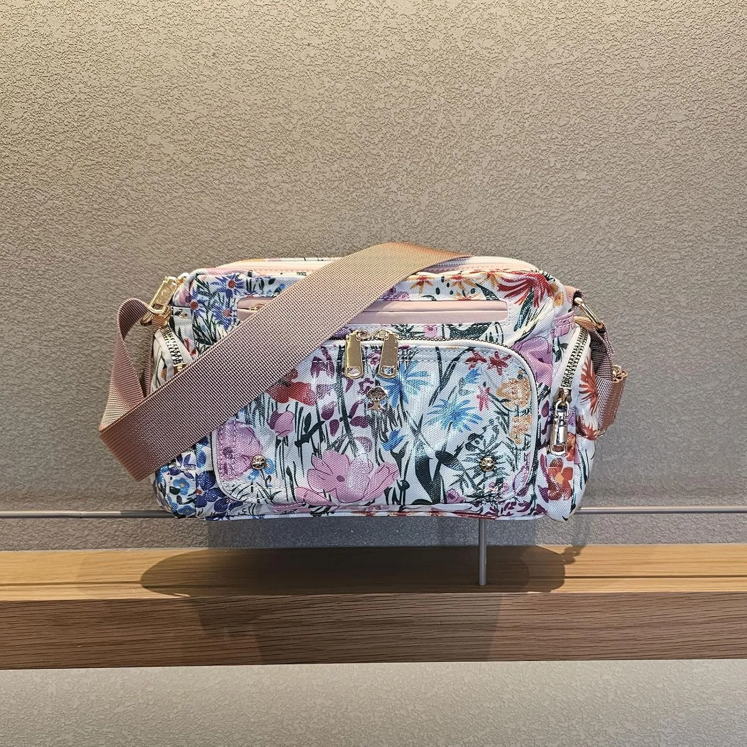 Women Fashion Tote Crossbody Handbags for Women Multi Pockets Shoulder Bag Nylon Travel Purse