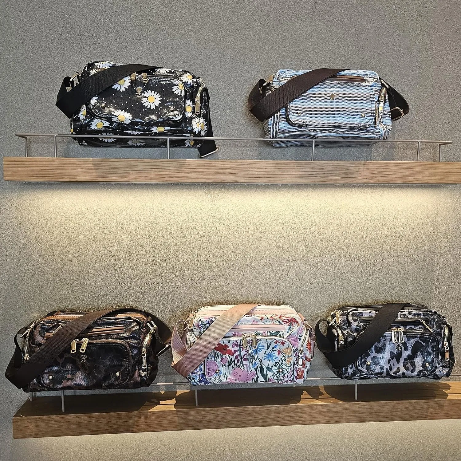 Women Fashion Tote Crossbody Handbags for Women Multi Pockets Shoulder Bag Nylon Travel Purse