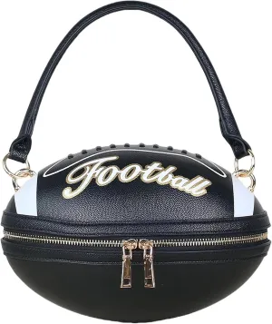 Women Football Shaped Crossbody Shoulder Bag Rugby Clutch Handbag Unique Novelty Football Purse