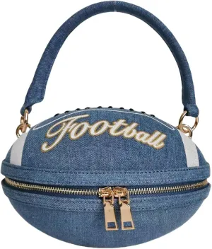 Women Football Shaped Crossbody Shoulder Bag Rugby Clutch Handbag Unique Novelty Football Purse