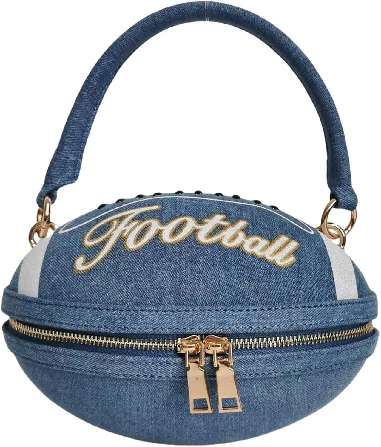 Women Football Shaped Crossbody Shoulder Bag Rugby Clutch Handbag Unique Novelty Football Purse