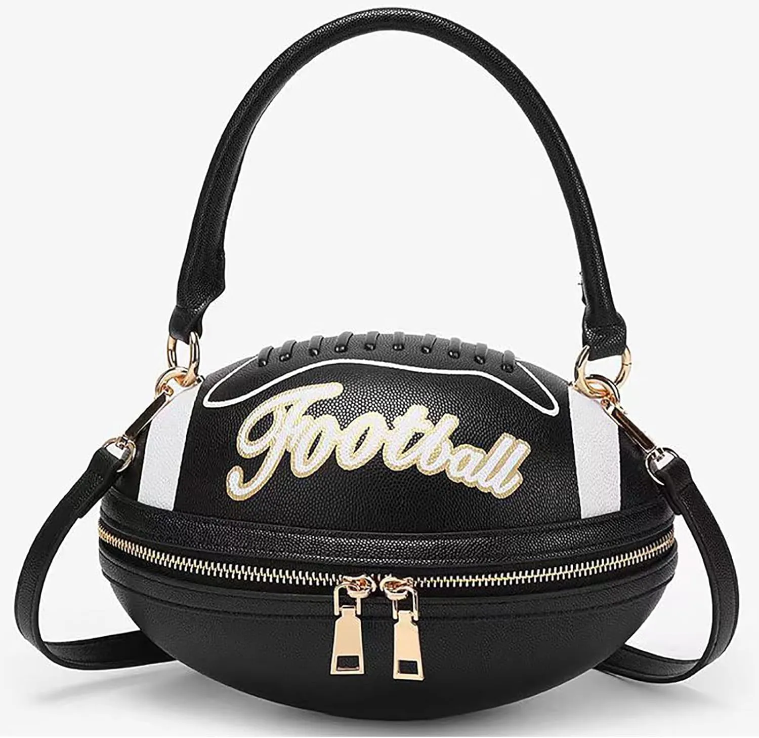 Women Football Shaped Crossbody Shoulder Bag Rugby Clutch Handbag Unique Novelty Football Purse