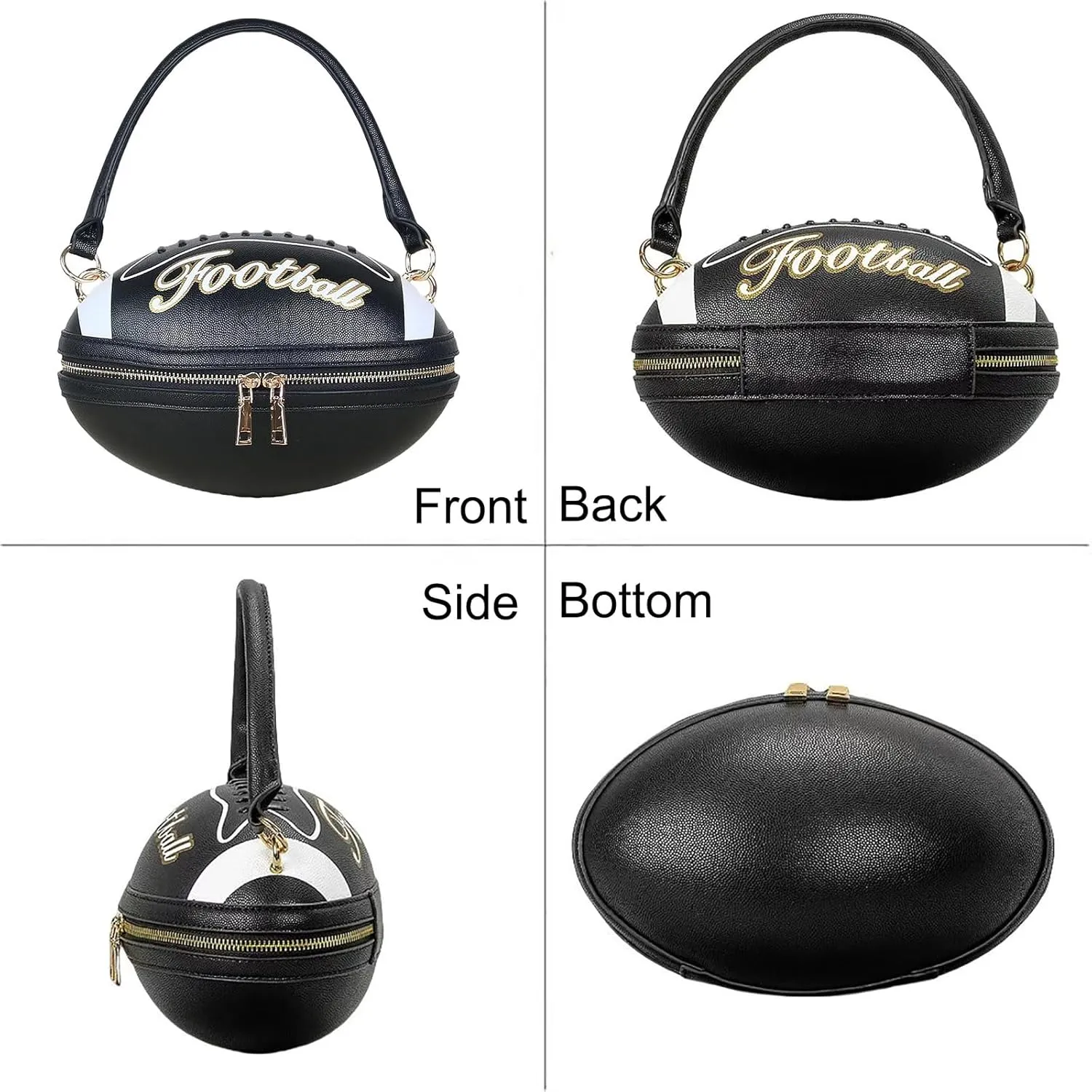 Women Football Shaped Crossbody Shoulder Bag Rugby Clutch Handbag Unique Novelty Football Purse